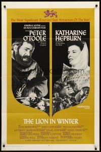 8c399 LION IN WINTER style B 1sh '68 Katharine Hepburn, Peter O'Toole as Henry II!