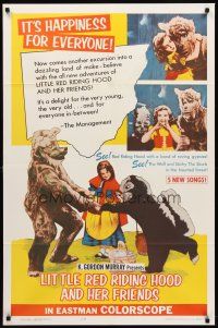 8c404 LITTLE RED RIDING HOOD & HER FRIENDS 1sh '64 see Wolf & Stinky the Skunk in haunted forest!