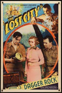 8c412 LOST CITY chapter 3 1sh '35 jungle sci-fi serial, William Stage Boyd, Dagger Rock!