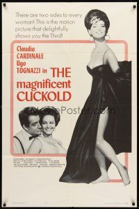 8c422 MAGNIFICENT CUCKOLD 1sh '65 Il Magnifico cornuto, sexy Claudia Cardinale in slinky dress!