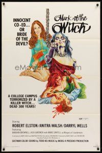 8c435 MARK OF THE WITCH 1sh '70 innocent co-ed, or bride of the Devil, she's been dead 300 years!