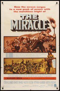 8c455 MIRACLE 1sh '59 directed by Irving Rapper, Roger Moore & sexy Carroll Baker!