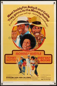 8c462 MONKEY HUSTLE 1sh '76 art of Rudy Ray Moore, Yaphet Kotto & Rosalind Cash!