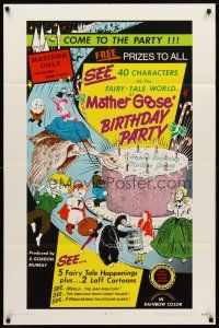 8c468 MOTHER GOOSE' BIRTHDAY PARTY 1sh '70 creepy fairy tale artwork!
