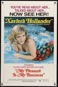 8c477 MY PLEASURE IS MY BUSINESS 1sh '74 sexy Xaviera Hollander, authoress of Happy Hooker!