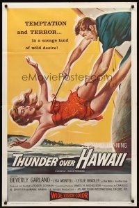 8c483 NAKED PARADISE 1sh R60 sexy Beverly Garland, Richard Denning, Thunder Over Hawaii!
