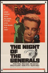 8c502 NIGHT OF THE GENERALS style A 1sh '67 WWII officer Peter O'Toole in a manhunt across Europe!