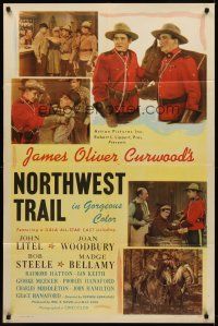 8c507 NORTHWEST TRAIL 1sh '45 Canadian Mountie John Litel in RCMP western action!