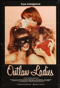 8c527 OUTLAW LADIES 1sh '81 great image of three sexy dominatrixes using panties as masks, x-rated!
