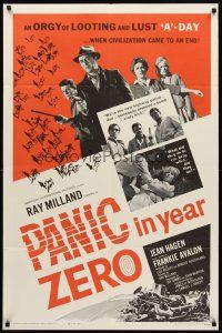 8c533 PANIC IN YEAR ZERO style A 1sh '62 Ray Milland, Jean Hagen, Avalon, orgy of looting & lust!