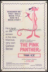 8c550 PINK ICE 1sh '65 Friz Freleng & Hawley Pratt directed cartoon, Pink Panther!