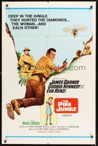 8c551 PINK JUNGLE 1sh '68 James Garner & George Kennedy in South America!