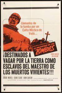 8c556 PLAGUE OF THE ZOMBIES Spanish/U.S. 1sh '66 Hammer horror, great undead monster image!