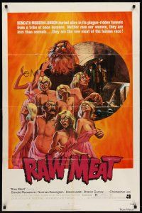 8c584 RAW MEAT 1sh '73 beneath modern London buried alive in its plague-ridden tunnels!
