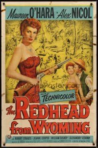 8c590 REDHEAD FROM WYOMING 1sh '53 sexy Maureen O'Hara had a weapon for every kind of man!