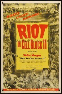 8c608 RIOT IN CELL BLOCK 11 1sh '54 directed by Don Siegel, Sam Peckinpah, 4,000 caged humans!