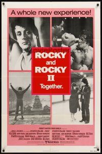 8c614 ROCKY /ROCKY II 1sh '80 Sylvester Stallone boxing classic double-bill, great images!