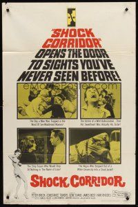 8c667 SHOCK CORRIDOR 1sh '63 Sam Fuller's masterpiece that exposed psychiatric treatment!