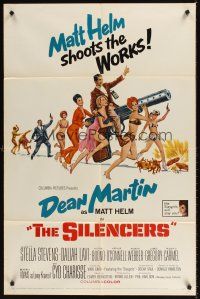 8c672 SILENCERS 1sh '66 outrageous sexy phallic imagery of Dean Martin & the Slaygirls!