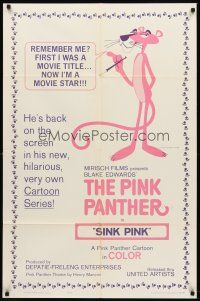8c677 SINK PINK 1sh '65 great image of Blake Edwards' Pink Panther, he's a star now!
