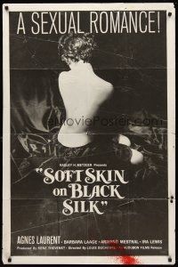 8c690 SOFT SKIN ON BLACK SILK 1sh '63 Radley Metzger, classic sexy image, a sexual romance!