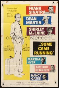 8c692 SOME CAME RUNNING 1sh '59 full-length art of Frank Sinatra w/Dean Martin, Shirley MacLaine!