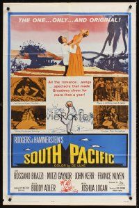 8c704 SOUTH PACIFIC 1sh R64 Rossano Brazzi, Mitzi Gaynor, Rodgers & Hammerstein musical!