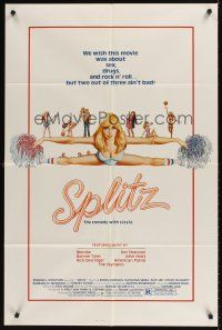 8c710 SPLITZ 1sh '84 artwork of sexy cheerleader doing the splits, rock 'n' roll sex!