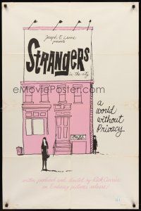 8c734 STRANGERS IN THE CITY 1sh '62 Robert Gentile, Camilo Delgado, a world without privacy!