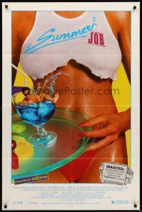 8c750 SUMMER JOB 1sh '88 Sherrie Rose, James Summer, sexy girl in cut off t-shirt!