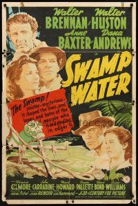 8c760 SWAMP WATER 1sh '41 Jean Renoir, art of top stars by the sinister mysterious swamp!
