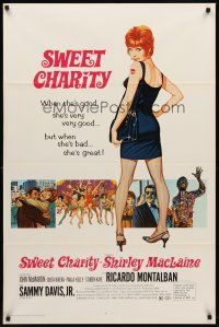 8c766 SWEET CHARITY 1sh '69 Bob Fosse musical starring Shirley MacLaine, it's all about love!