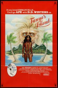 8c802 TANYA'S ISLAND 1sh '80 Playboy, wild art of ape & sexy Vanity by Baker!