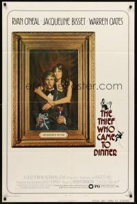 8c837 THIEF WHO CAME TO DINNER style B 1sh '73 Richard Amsel art of Ryan O'Neal, Jacqueline Bisset!