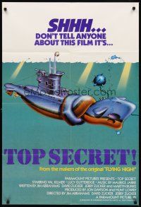 8c861 TOP SECRET int'l 1sh '84 Val Kilmer in Zucker Bros. James Bond spy spoof, don't tell anyone!