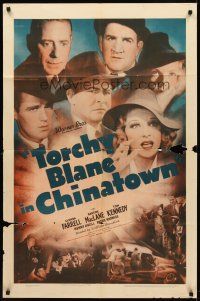 8c864 TORCHY BLANE IN CHINATOWN 1sh '39 Glenda Farrell, Barton MacLane, Henry O'Neill!