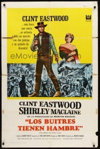 8c887 TWO MULES FOR SISTER SARA Spanish/U.S. 1sh '70 art of gunslinger Clint Eastwood & Shirley MacLaine!
