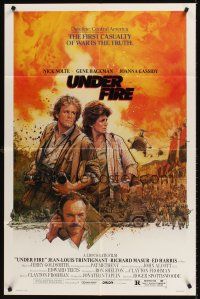 8c894 UNDER FIRE 1sh '83 Nick Nolte, Gene Hackman, Joanna Cassidy, great Drew Struzan art!