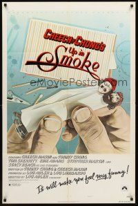 8c902 UP IN SMOKE style B 1sh '78 Cheech & Chong marijuana drug classic, great Scakisbrick artwork!