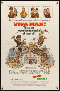 8c923 VIVA MAX 1sh '70 Peter Ustinov, Jonathan Winters, great Jack Davis art of cast!