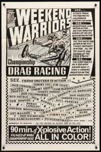 8c941 WEEKEND WARRIORS 1sh '67 cool drag racing art, NHRA, Don Prudhomme, TV Tommy Ivo!