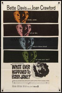 8c946 WHAT EVER HAPPENED TO BABY JANE? 1sh '62 Aldrich, scariest Bette Davis & Joan Crawford!