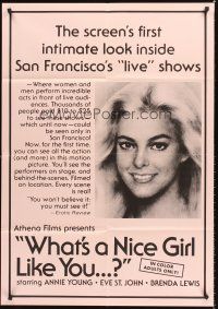 8c948 WHAT'S A NICE GIRL LIKE YOU 1sh '70s San Francisco's live sex shows!