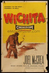 8c956 WICHITA 1sh '55 Joel McCrea, Lloyd Bridges & Vera Miles in Kansas, doorway to hell!