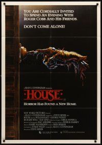 8d516 HOUSE Aust 1sh '86 great artwork of severed hand ringing doorbell, don't come alone!