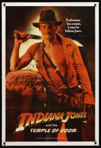 8d519 INDIANA JONES & THE TEMPLE OF DOOM Aust 1sh '84 art of Harrison Ford with machete!