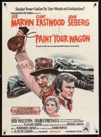 8d527 PAINT YOUR WAGON Aust 1sh '69 art of Clint Eastwood, Lee Marvin & pretty Jean Seberg!