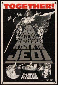 8d540 STAR WARS TRILOGY Aust 1sh '83 George Lucas, Empire Strikes Back, Return of the Jedi!
