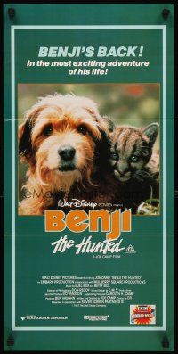 8d588 BENJI THE HUNTED Aust daybill '87 great close up of Disney Border Terrier & cute cougar cub!