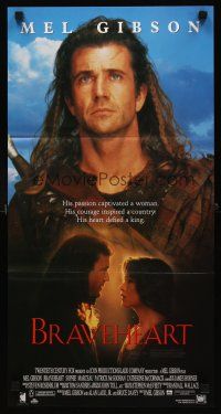 8d601 BRAVEHEART Aust daybill '95 cool image of Mel Gibson as William Wallace!